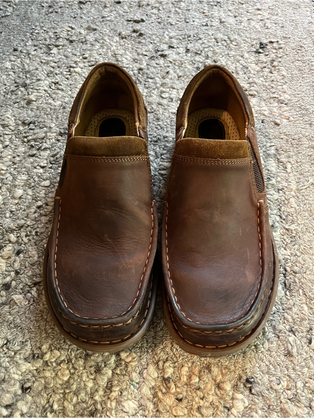 Born Men's Brown Leather Slip-On Loafers - Picture 2 of 8